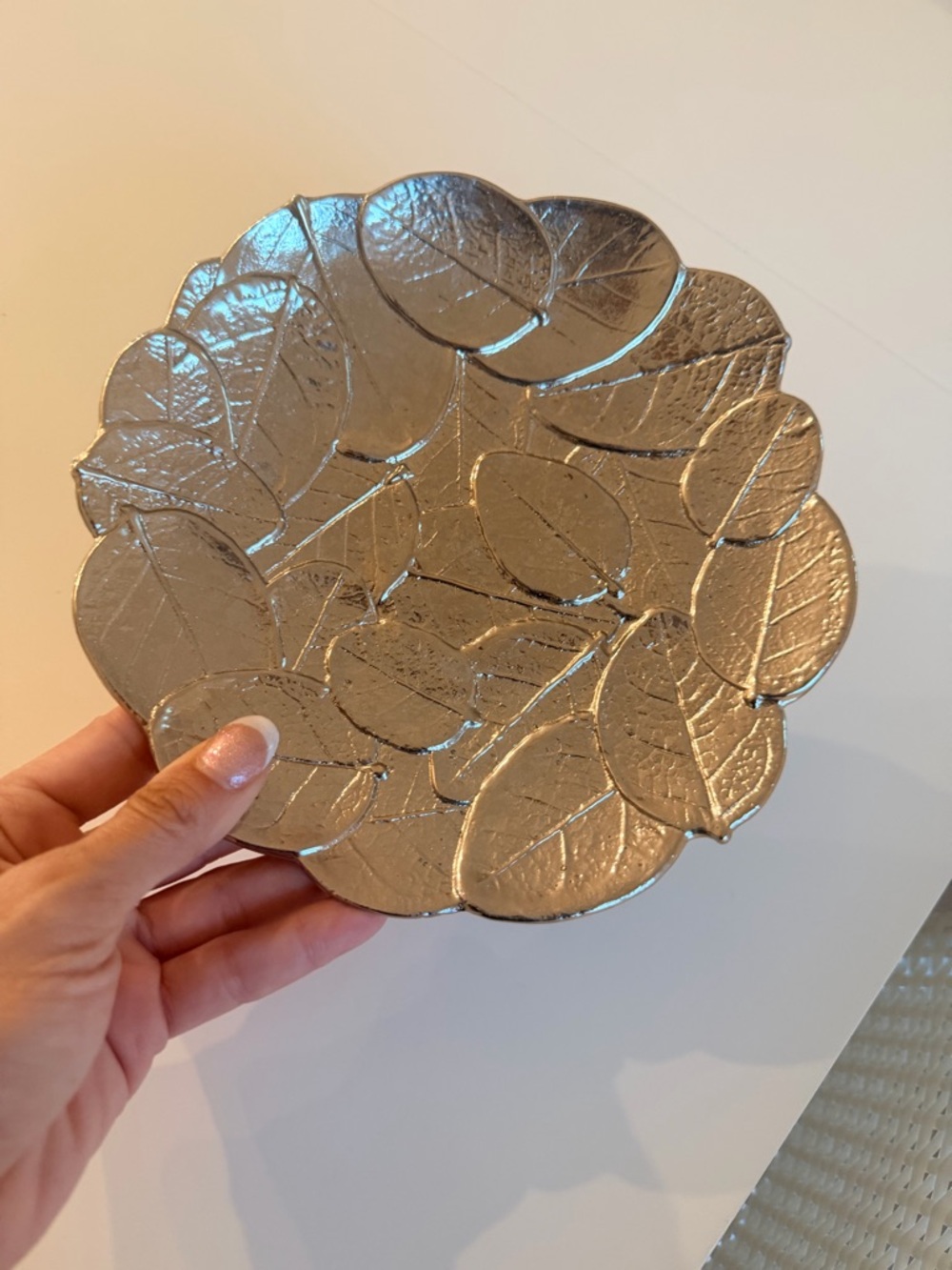 Michael Aram Silver Leaf Dish Serveware Dining Plate